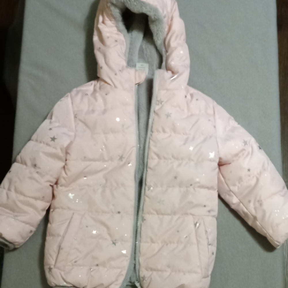 Pink with silver star toddler coat